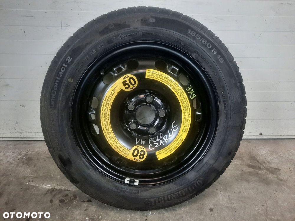 POLO V 6R IBIZA KOŁO DOJAZDOWE R15 5X100 185/60 ET38 CONTINENTAL 6R0601027D - 1