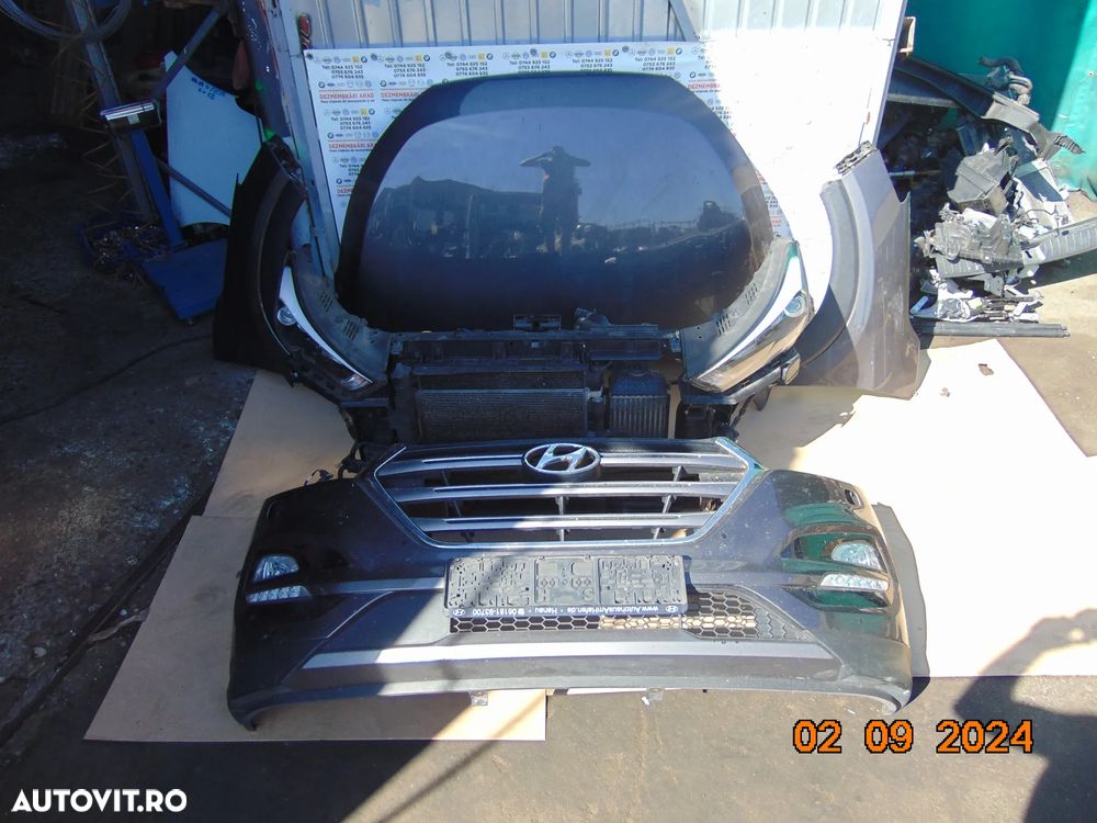 Fata completa Hyundai Tucson 2014-2015 bara fata trager aripi faruri capota radiatoare armatura ven - 4