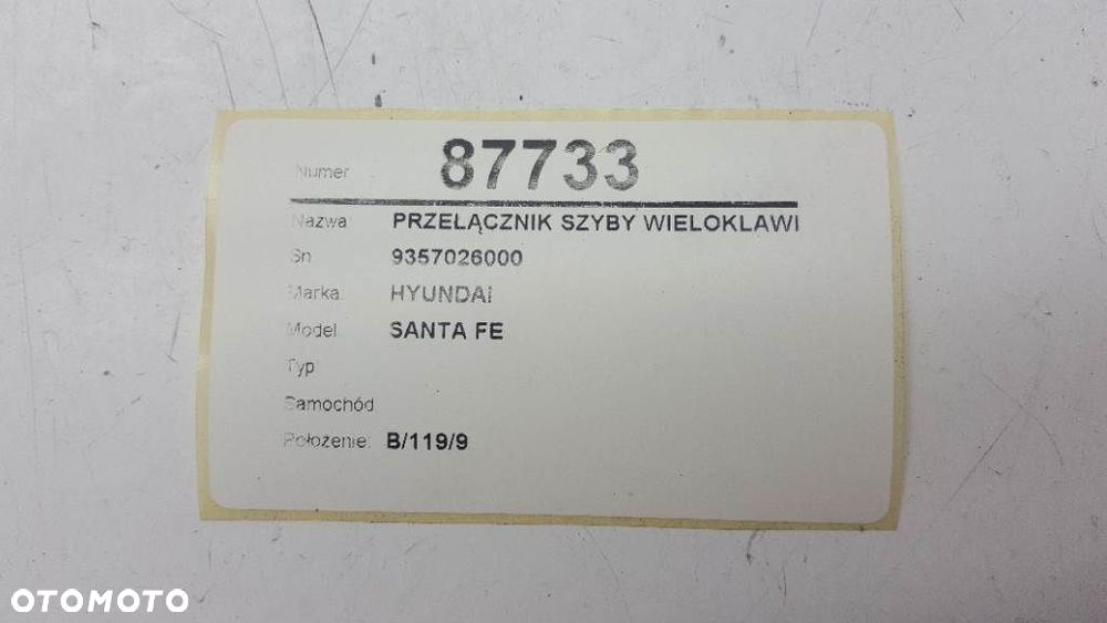 PRZEŁĄCZNIK PANEL SZYB HYUNDAI SANTA FE I - 5