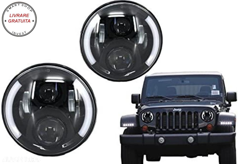Faruri Full LED CREE Jeep Wrangler JK (2007-2017) Mercedes G-Class W463 (1989-2017- livrare gratuita - 10