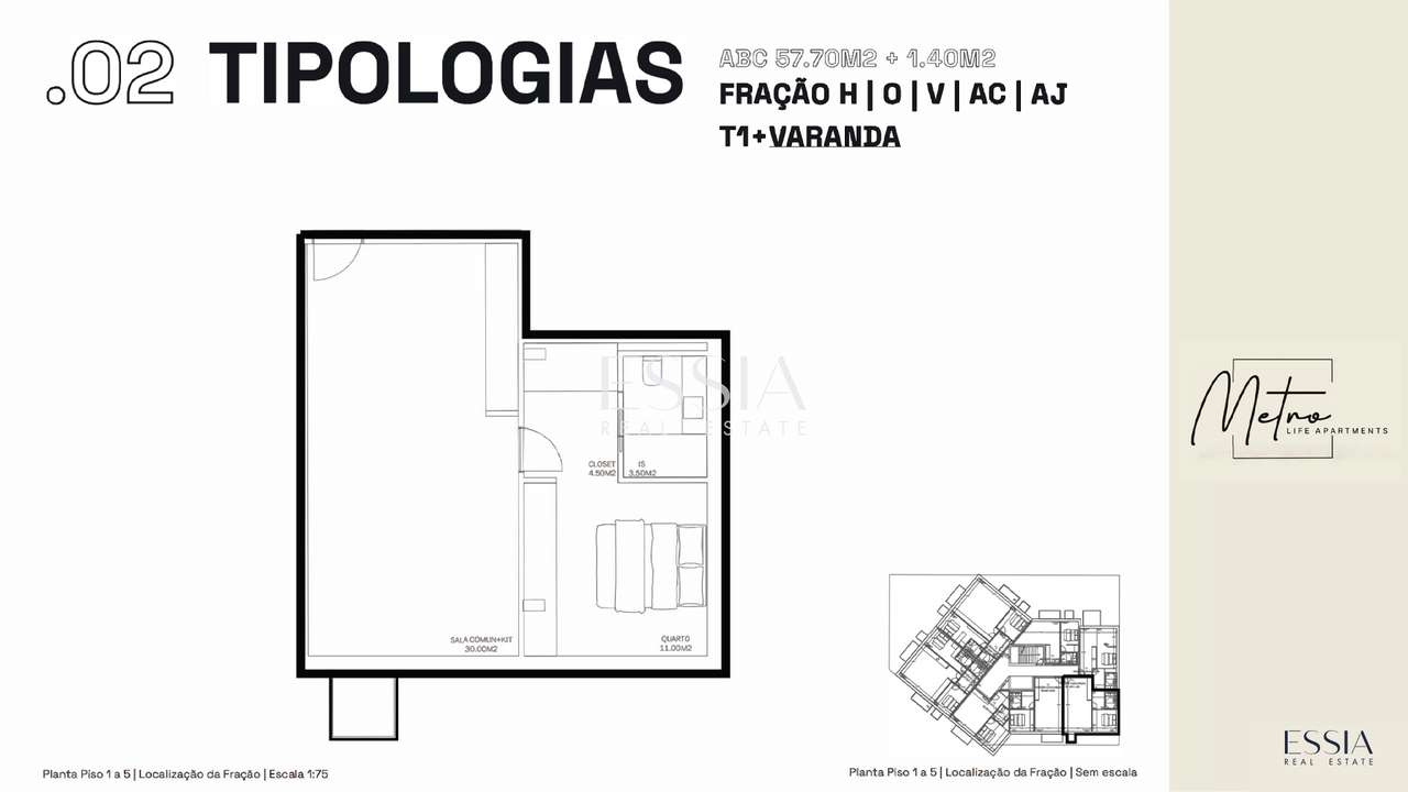 T1 Varanda e Garagem Rio Tinto | T1 Novo Gondomar | T1 Metro Life - Grande imagem: 3/5