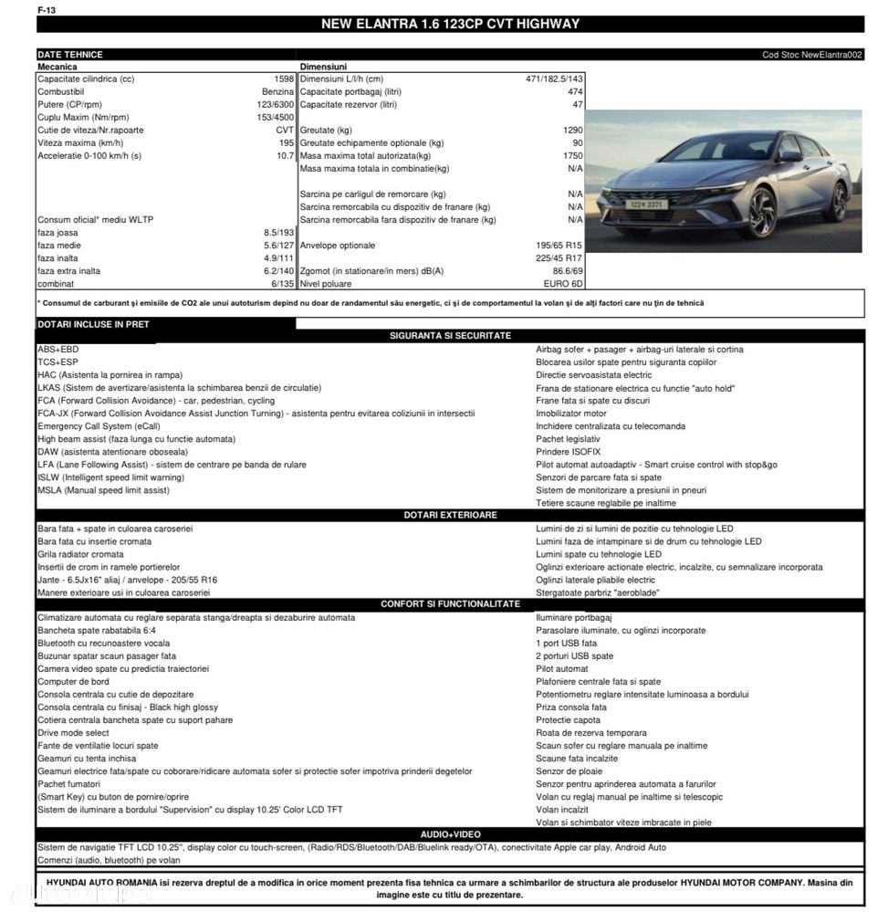 Hyundai Elantra 1.6 l 123 CP CVT Highway - 16