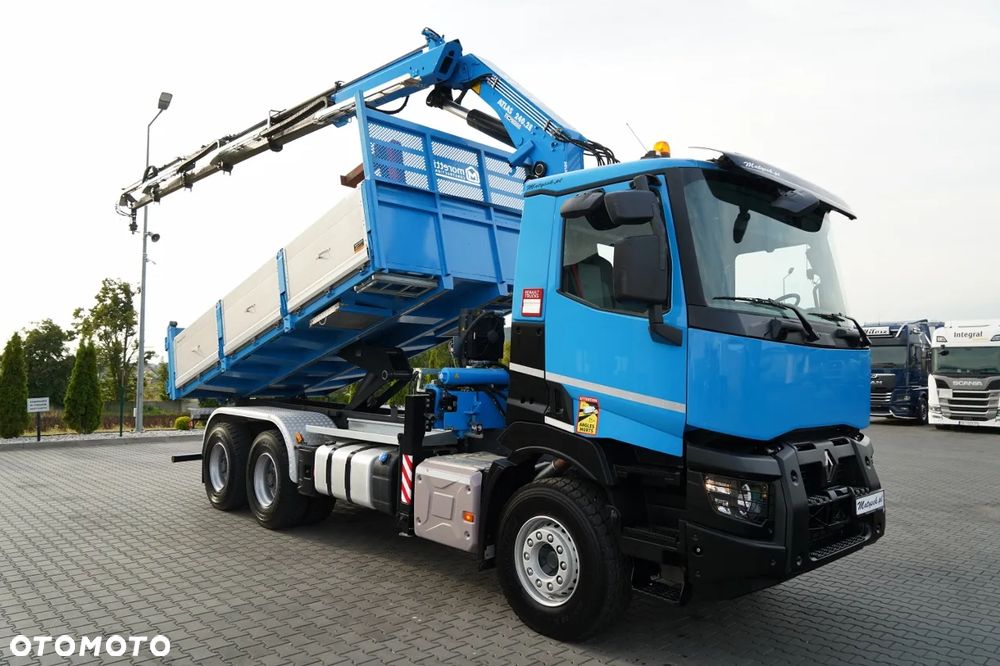 Renault C 430 / 6X4 / WYWROTKA 5.5 M + HDS ATLAS 240.2 A5 / WYSIĘG 14.5 M / MAX UDŹWIG 4520 KG / STEROWANIE RADIOWE / ROTATOR / WIDŁY DO PALET / 2020 ROK - 8
