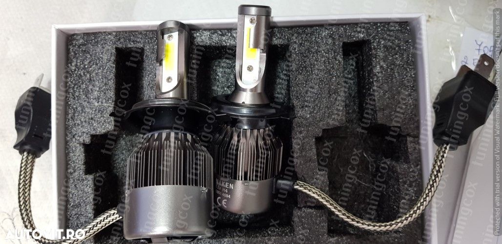 Bec Led H4 16000lm Lumina rece Puternica 6500k - 1