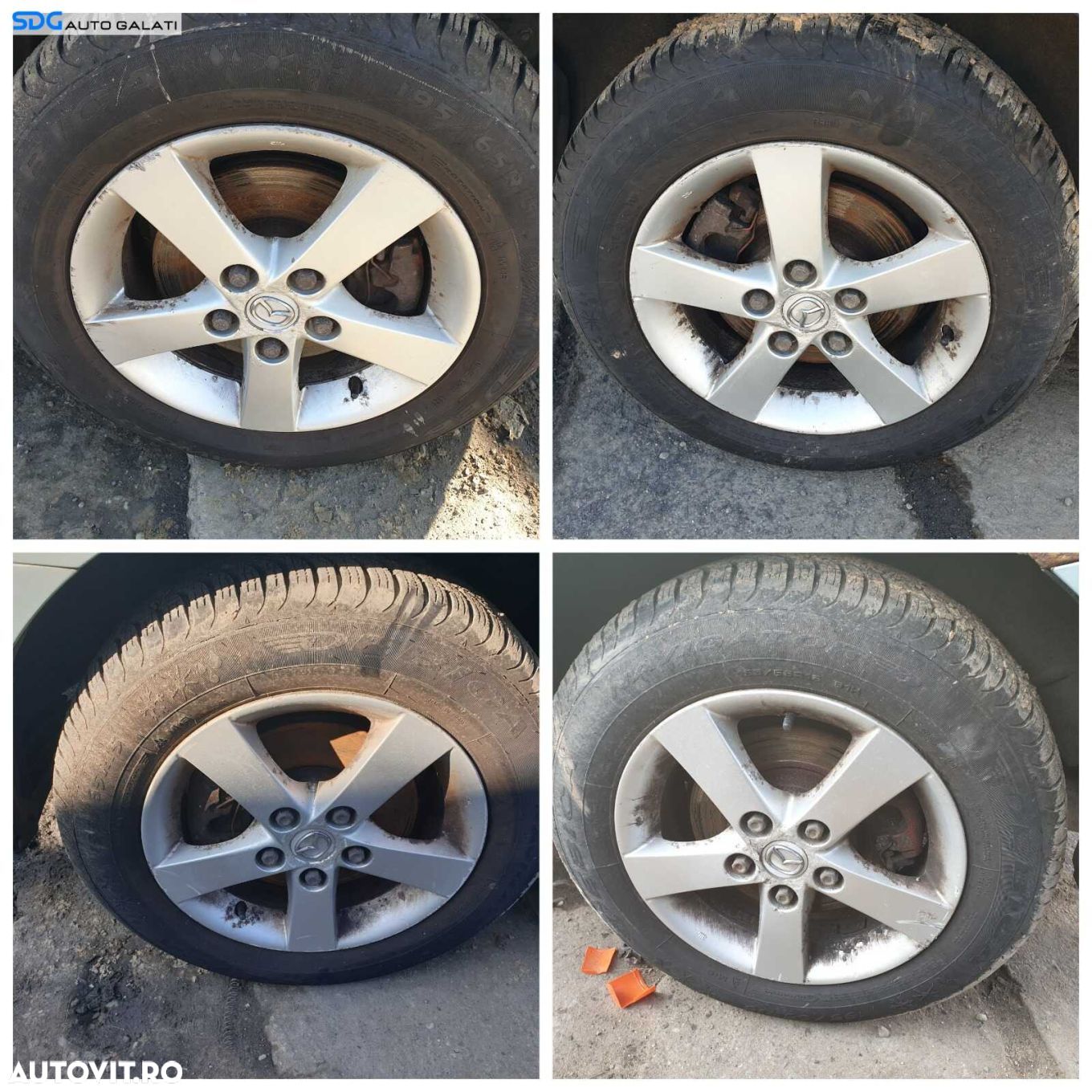 Set 4 Jante Roti Aliaj cu Anvelope Cauciucuri Iarna DOT 2021 195 65 15 R16 Mazda MPV 1999 - 2006 [C3458] - 1