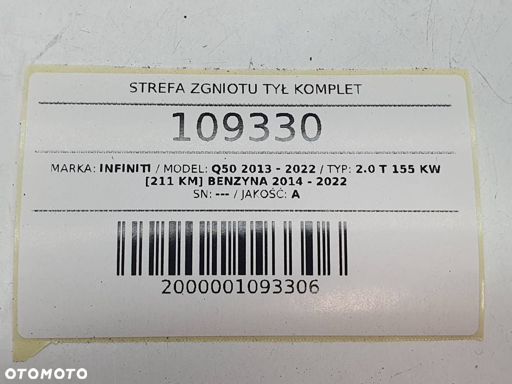 STREFA ZGNIOTU TYŁ LEWA PRAWA KOMPLET INFINITI Q50 - 6