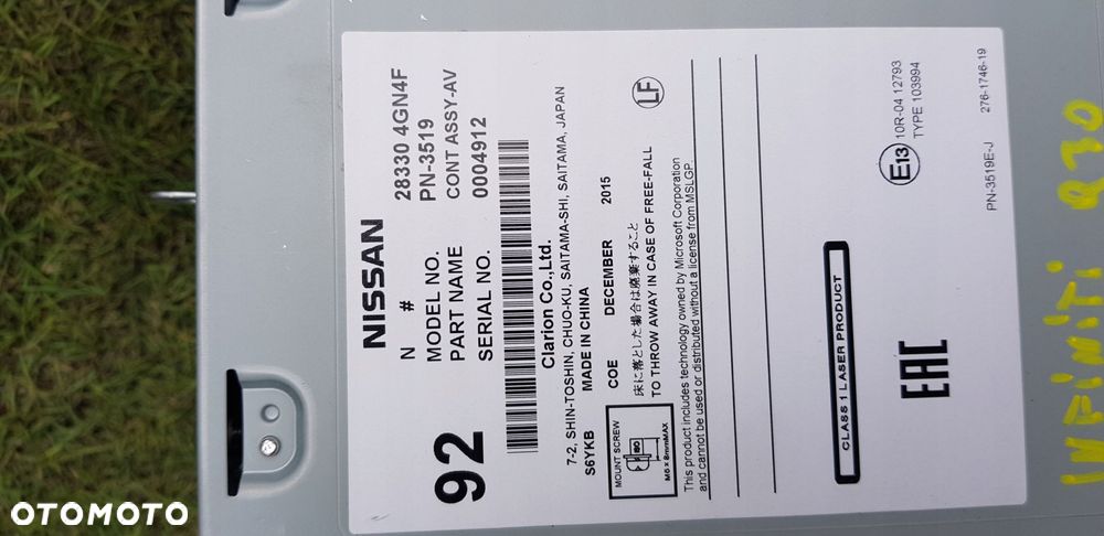 radio nawigacja infiniti q30 28330 4gn4f - 2