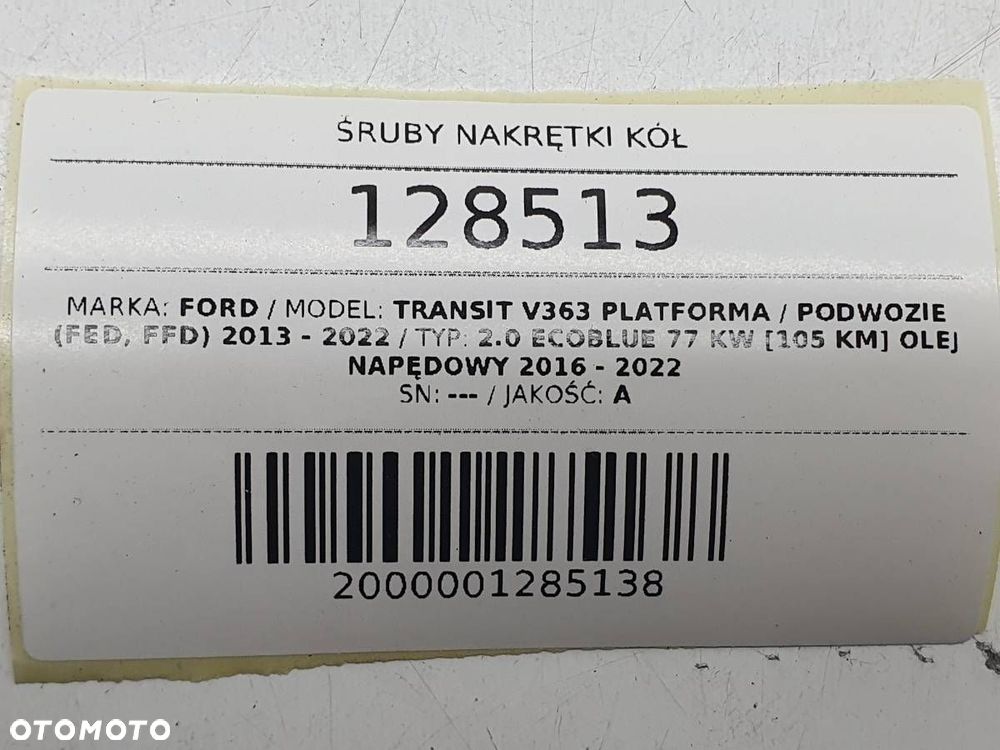ŚRUBY NAKRĘTKI KÓŁ FORD TRANSIT MK8 2.0 ECOBLUE 105KM ORYGINAŁ KOMPLET - 4