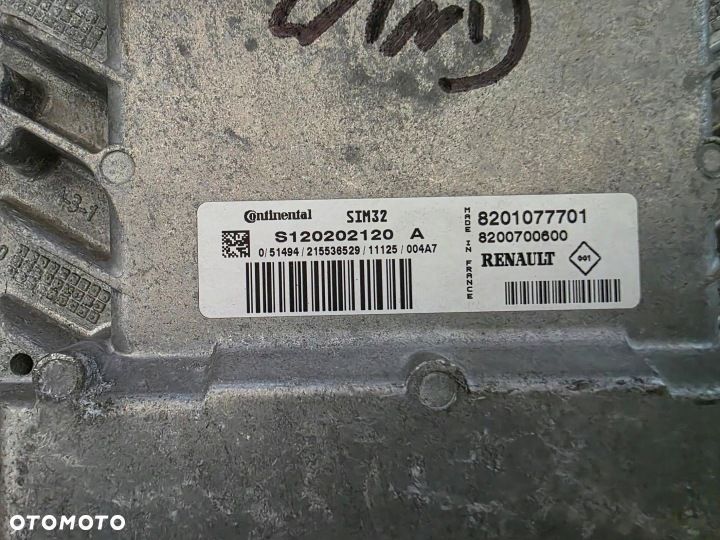 ZESTAW STARTOWY STEROWNIK UCH KLUCZ RENAULT WIND 1.2 TCE 8201077701 - 5