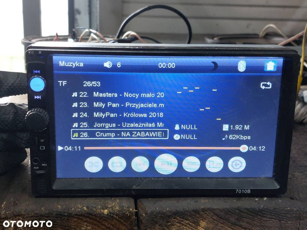 RADIO ODTWARZACZ SAMOCHODOWY 2 DIN 7010B AUX USB MICROSD BT - 5