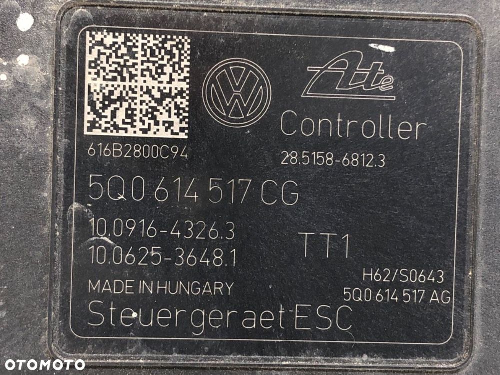 POMPA ABS  VW GOLF VII (5G1, BQ1, BE1, BE2) 2012 - 2022 1.6 TDI 81 kW [110 KM] olej napędowy 2013 - - 5