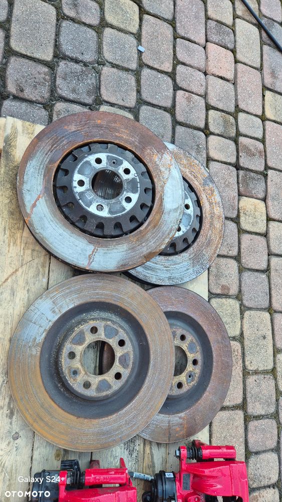 AUDI Q5 Q7 Q8 ZACISKI TARCZE KLOCKI PRZÓD 375mm SWAP CZERWONE ZESTAW - 2