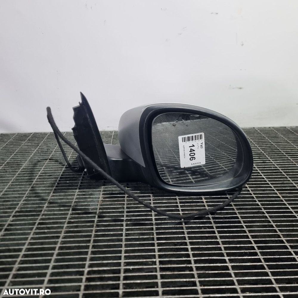 Oglinda dreapta Skoda Yeti 2009 - 2013 4 Usi ARGINTIU (1406) Fără rabatare electrică ... - 2