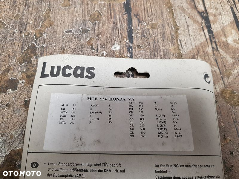 Klocki hamulcowe Lucas MCB 534 Honda MTX 80 / XL 125 R / CR 125 R / XL 600 R - 4