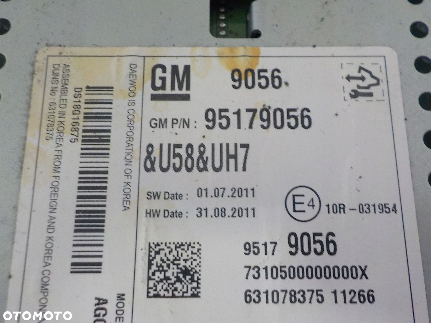 CHEVROLET AVEO I RADIO FABRYCZNE 95179056 - 2
