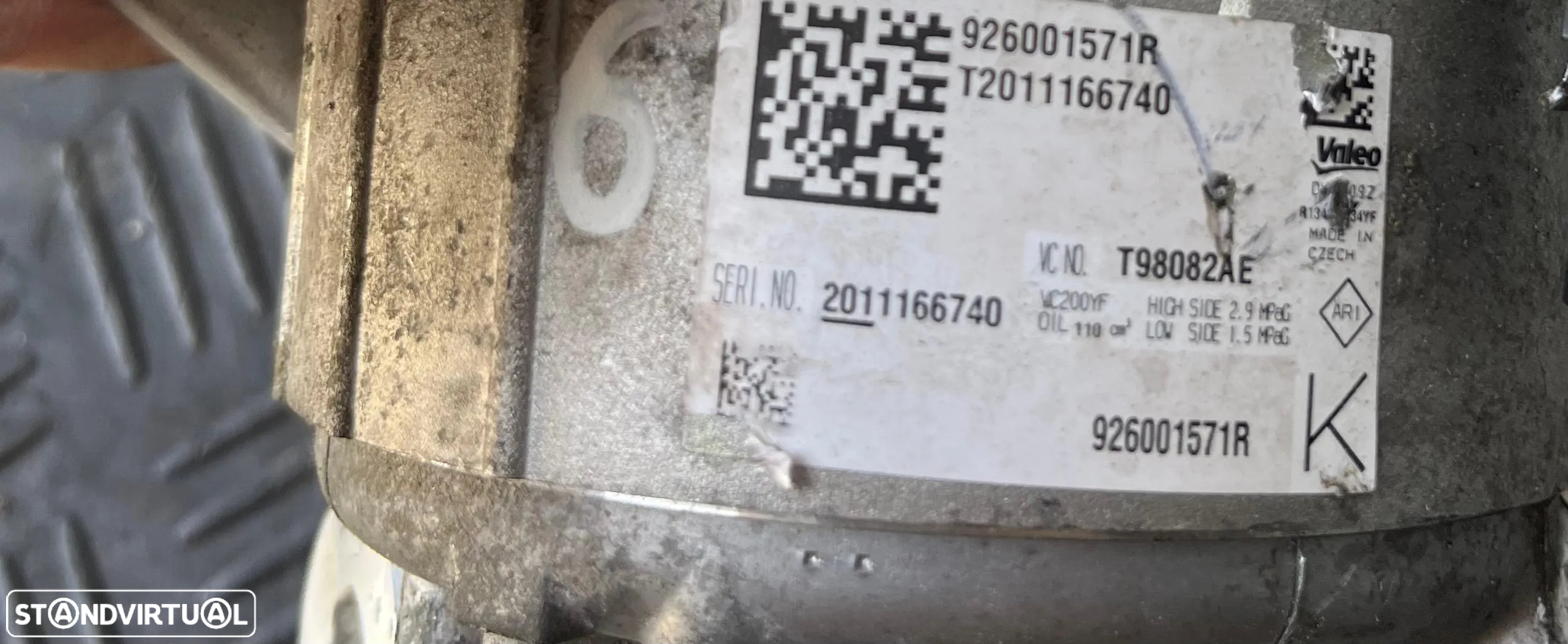 Compressor Ar Condicionado Dacia Duster 1.5 DCi Ref: 926001571R/T98082AE - 4