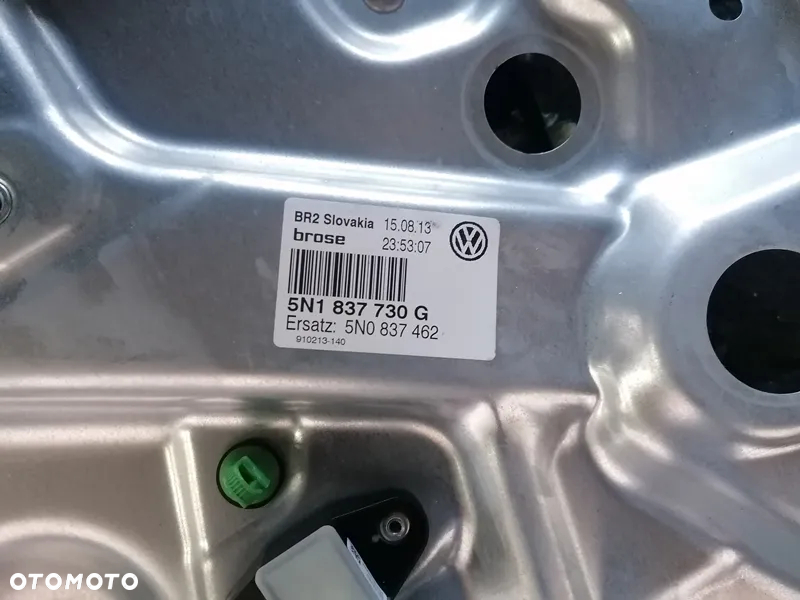 VW TIGUAN 13r PODNOŚNIK SZYB PRAWY PRZÓD PRZEDNI 5N1837730G - 2