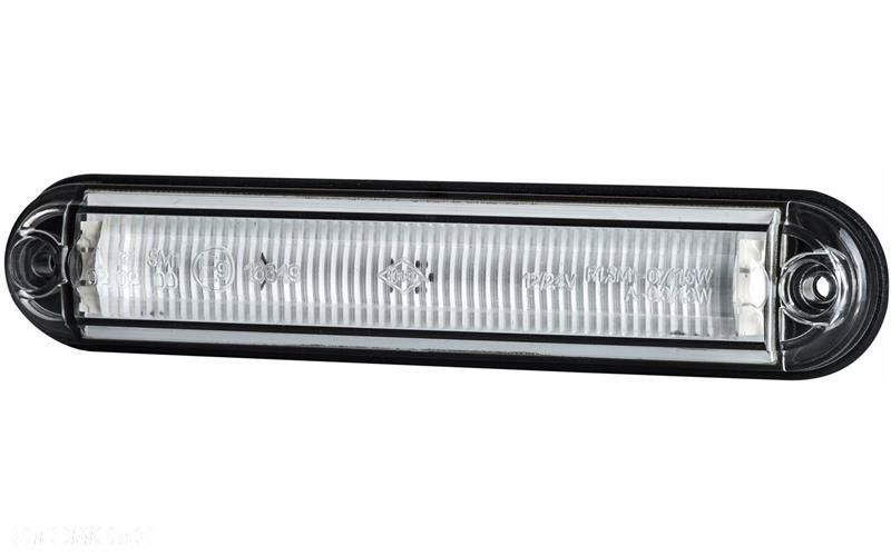 lampa obrysowa led przednia biała slim 12/24v polski produkt - 1