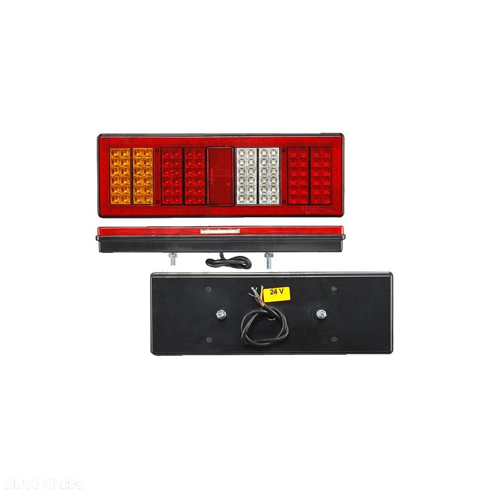 Stop spate lampa Universal, spate, omologare ECE, 24V, 375x130x40mm, cu lumina numar de inmatriculare, cu LEDURI, cu lumina de mers inapoi, Stanga=Dreapta, 1 buc. - 1