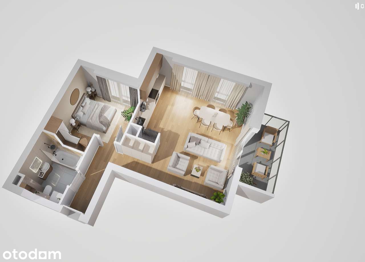 Mieszkanie 51,49 m²z balkonem |Osiedle Ostródzka | Białołęka-Brzeziny