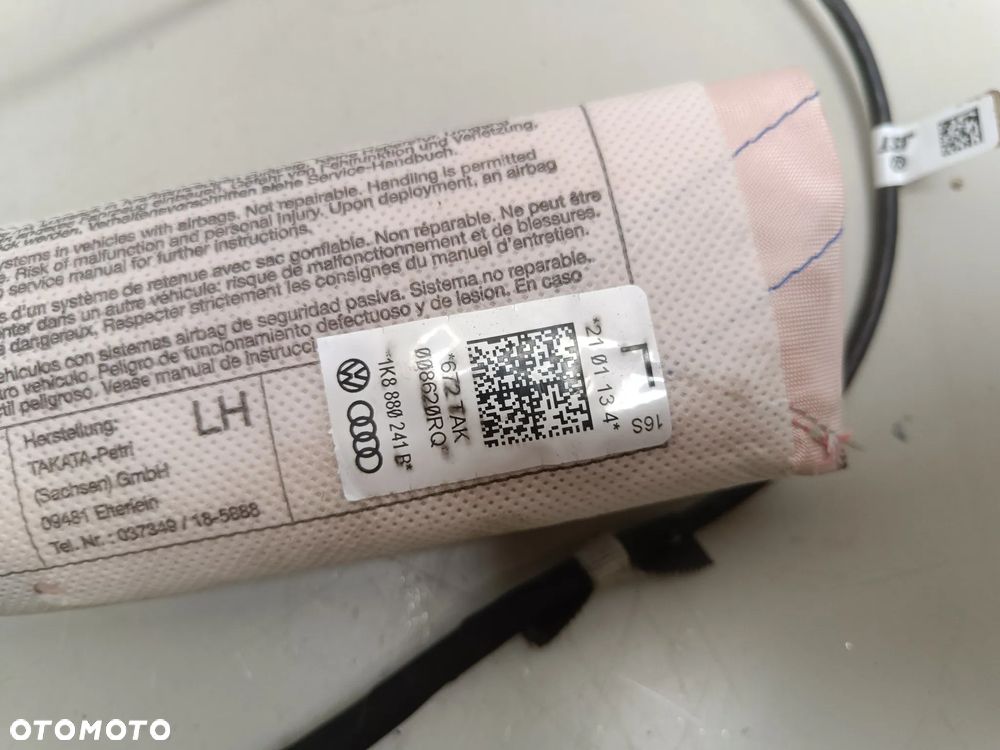 Poduszka Powietrzna Fotela VW CC Passat CC Scirocco Airbag W Fotel Lewy Lewa 1K8880241B - 5
