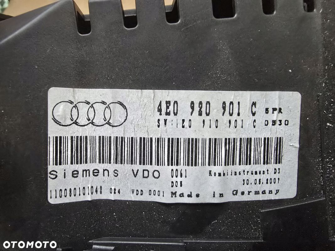 AUDI A8 D3 LIFT 4.2 TDI LICZNIK ZEGARY 4E0920901C EUROPA - 2