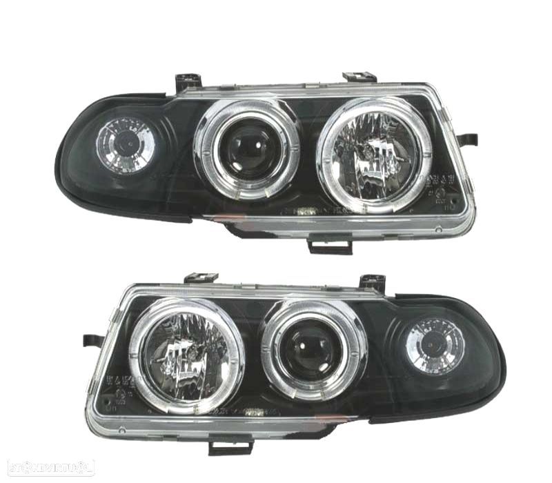 FAROIS COM ANGEL EYES PARA OPEL ASTRA F. 94-98. PRETOS H1-H1 - 1