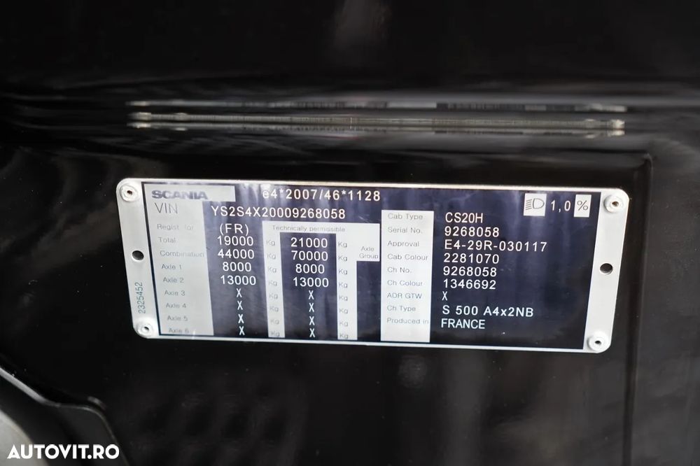 Scania S 500 / RETARDER / I-PARK COOL / FULL AIRMATIC / ANVELOPE 100% / NAVI / CONTRACT DE REPARAȚIE POST-SERVICE - 37