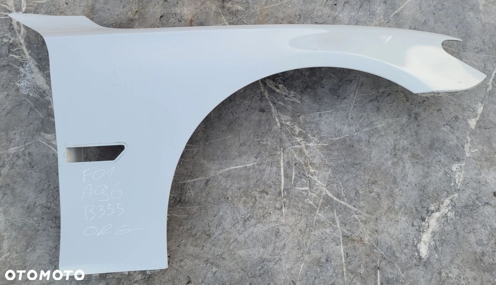 BŁOTNIK PRAWY PRZÓD PRZEDNI BMW F01 F02 F04 A96 MINERALWHITE B355 ORG LAKIER - 1