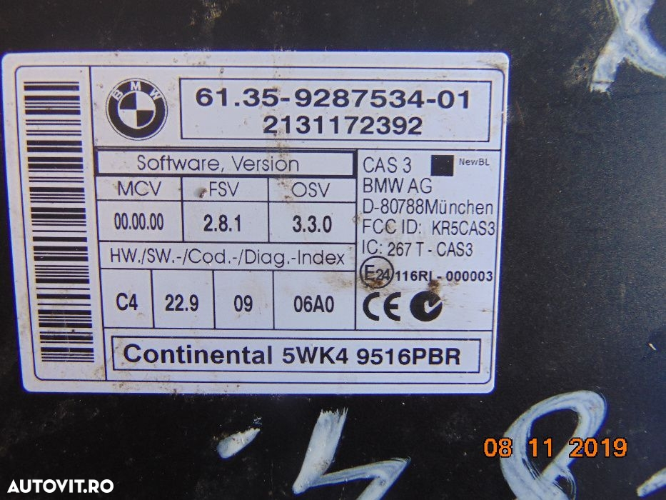 Modul electronic FRM3 BMW X1 E84 E87 E92 E91 ECU modul central BMW X1 - 2