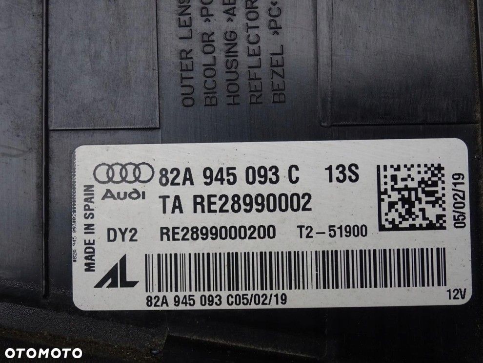 AUDI A1 82A 18- LAMPA LED KLAPY BAGAŻNIKA LEWA TYŁ TYLNA 82A945093C - 5