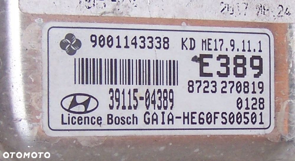 HYUNDAI I10 II 1.0 STEROWNIK KOMPUTER 39115-04389 - 4