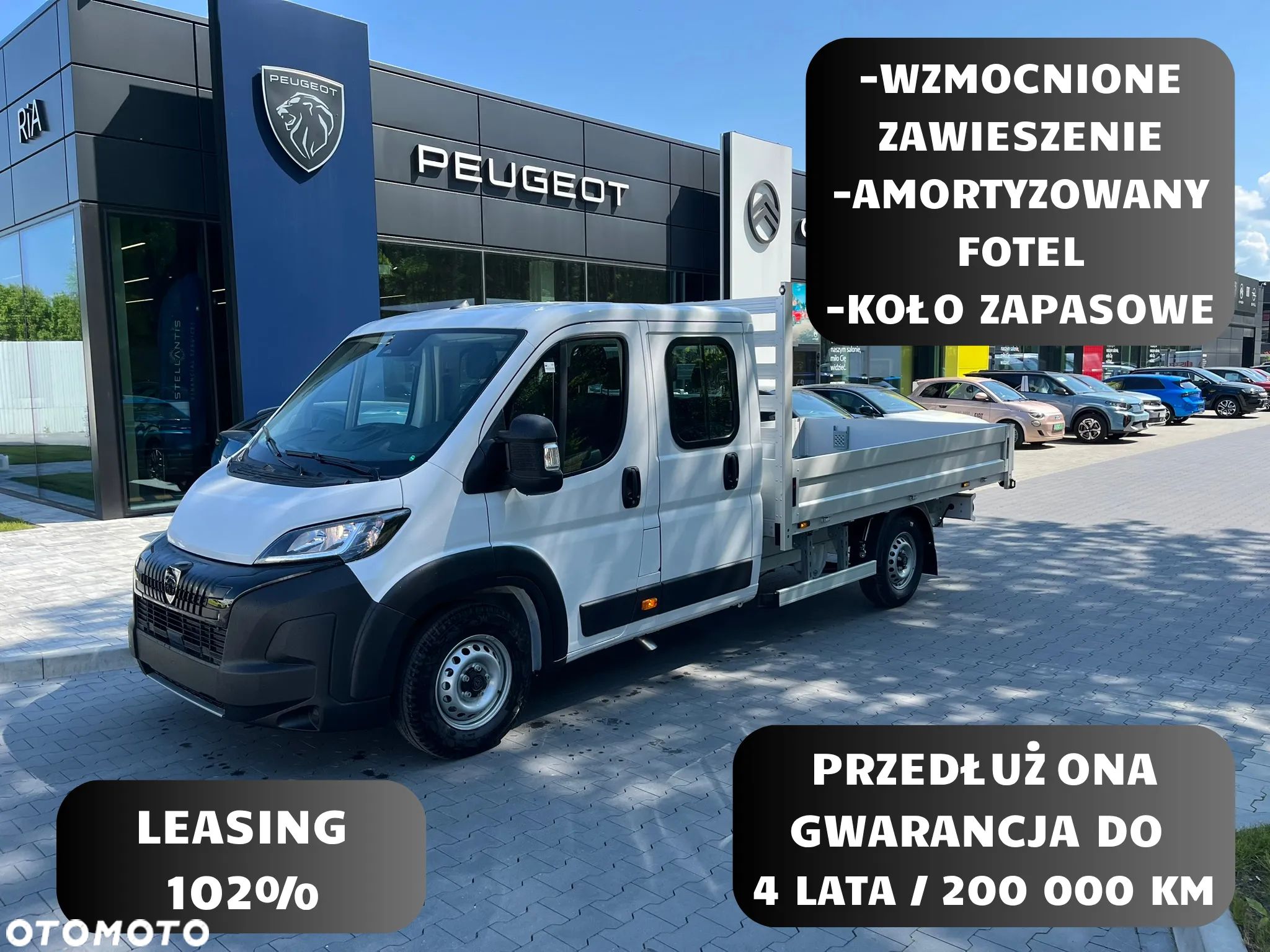 Peugeot Boxer Doka Podwójna Kabina| Skrzynia| 6 PALET|140KM MT6| Euro 6E |DMC 3.5t - 1
