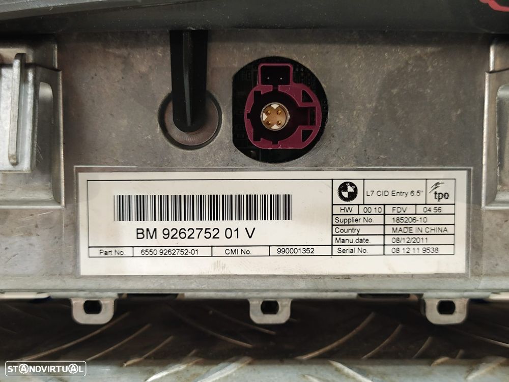 Display Ecra Comando Radio iDrive CID BMW 9262752 2011 - 2020 - 7