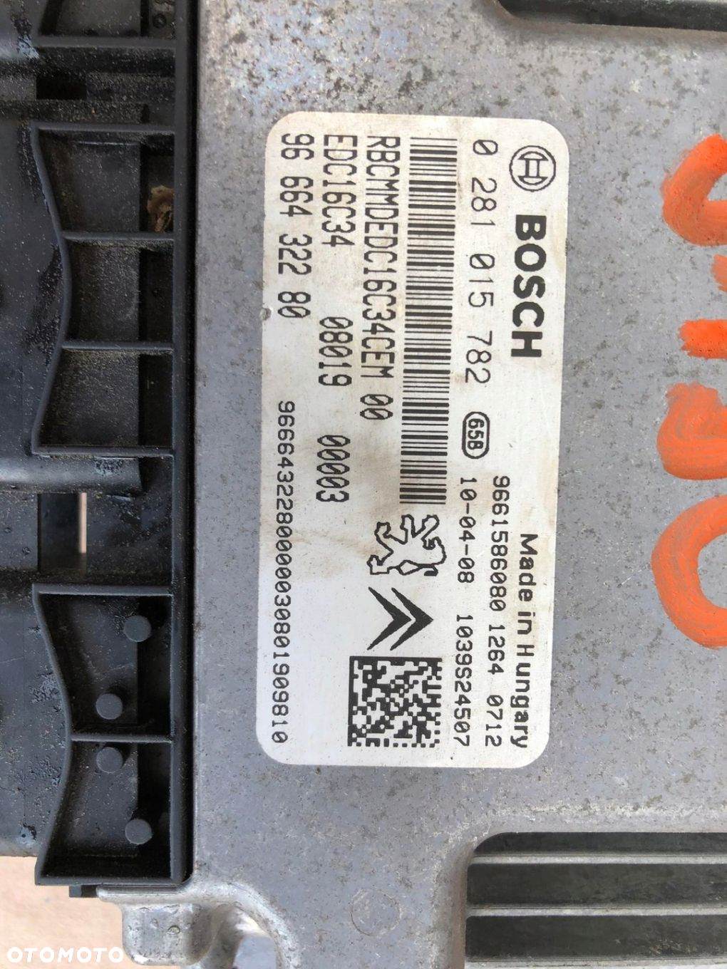 KOMPUTER SILNIKA CITROEN NEMO 1.4 HDI 0281015782 - 2