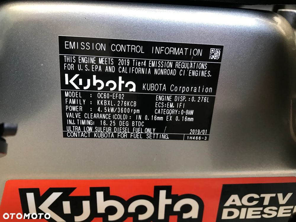SILNIK KUBOTA OC60-E4 OC60 E4 4.5KW 0.276L 5690NETTO - 11