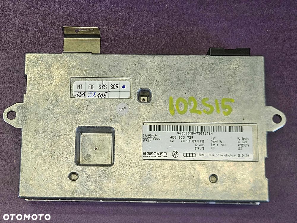 Modul 4E0035729 4F0910729 Q Sterownik Komputer MMI Interface Radio Navi Nawigacji Audi A6 C6 A8 D3 - 1