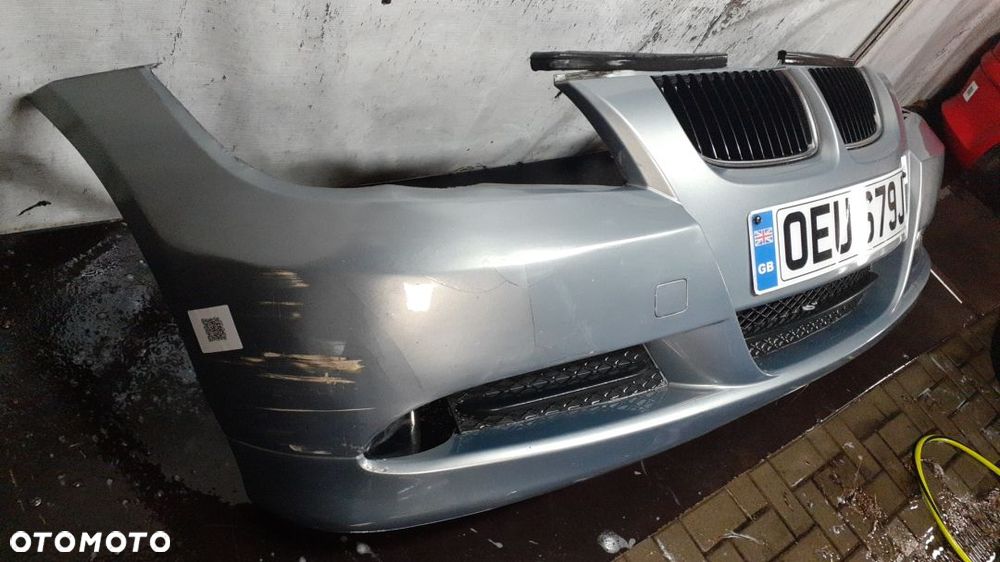 ^ ZDERZAK PRZÓD PRZEDNI DO BMW E90 E91 SERIA 3 ARCTIC METALLIC HALOGENY USZKODZONY !! - 4