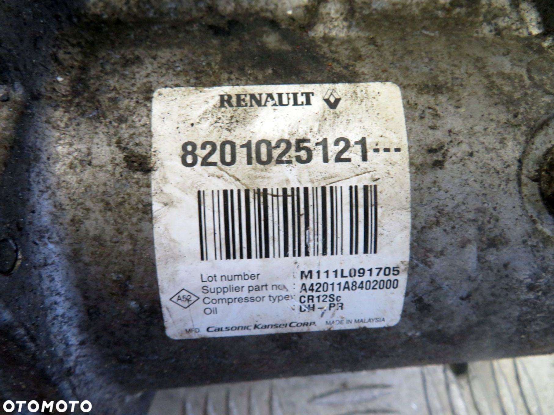 KOMPRESOR KLIMATYZACJI SPRĘŻARKA SANDERO II 1.5 DCI 8201025121 DACIA 2012-2020 - 2