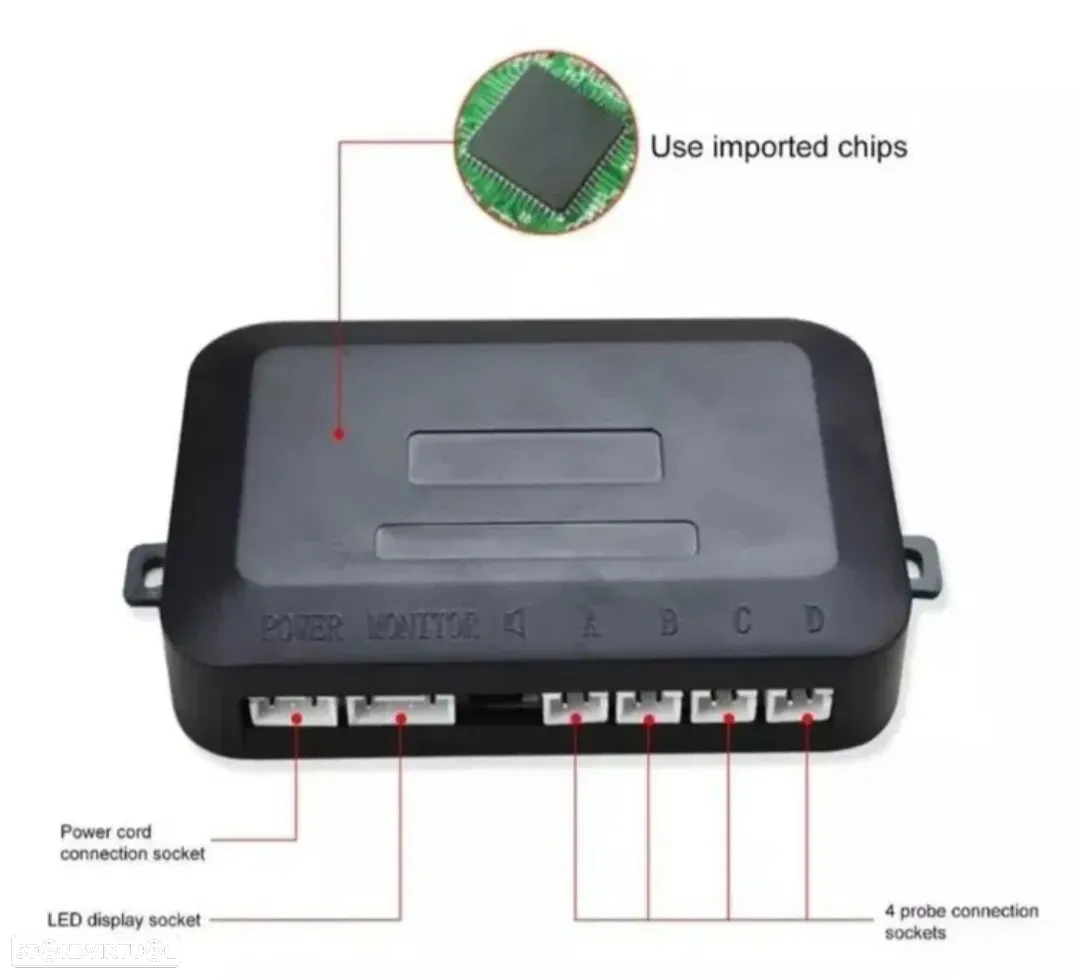 Sensores de Estacionamento Universal + Buzzer - Cinzento prata - 3