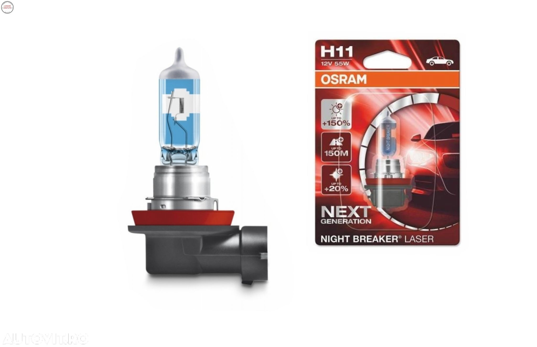 OSRAM Night Breaker Laser Next Gen Bec Auto Halogen H11 64211NL-01B 12V 55W (1 buc- livrare gratuita - 1