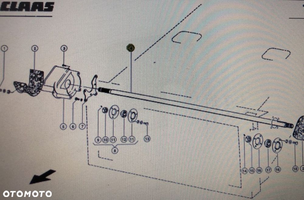 Wałek Pośredni Do Claas Mega 370-360 - 1