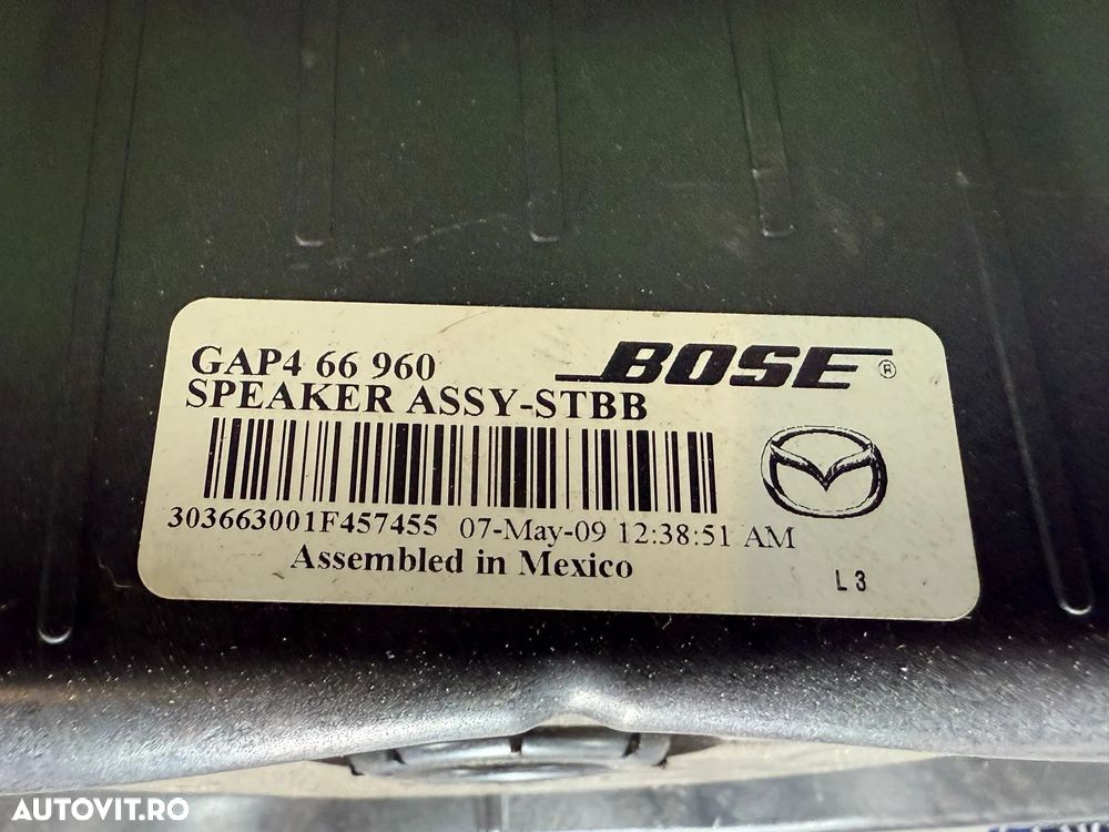 SUBWOOFER MAZDA 6 SPORT D 2.2 DIESEL 2009 COD OEM GAP466960 / HATCHBACK 2007-2012 - 8