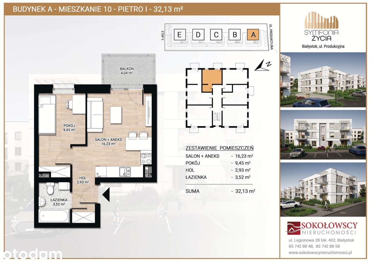 Mieszkanie 32,13 m2 ul. Produkcyjna