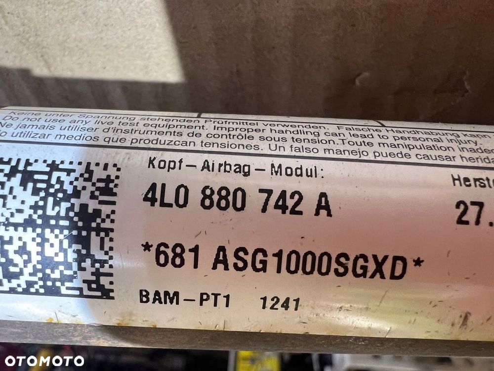 AUDI Q7 4L KURTYNA POWIETRZNA PRAWA AIRBAG 4L0880742A - 8