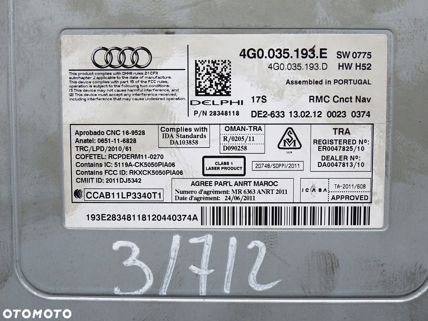 CZYTNIK 2X KART SD NAVI NAWIGACJI MULTIMEDIA AUDI A6 C7 4G 4G0035193E - 5