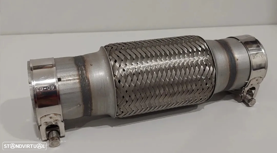 57mm - Flexível Inox Reforçado Escapes + 2 Braçadeiras - 5
