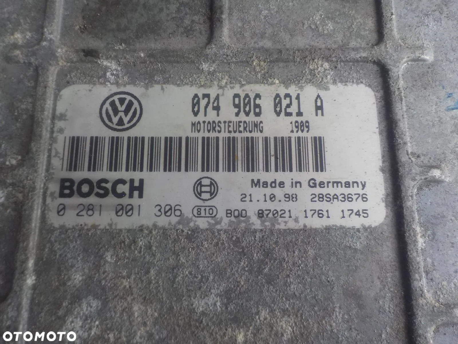 VW T4 2.5 TDI KOMPUTER STEROWNIK 074906021A  IMMO - 2