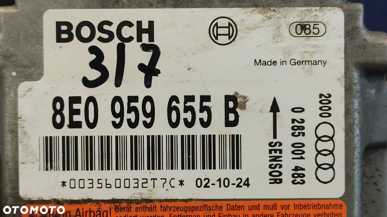 ZESTAW POSTRZAŁOWY AIRBAG AUDI A4 B6 8E0959655B 560788401 - 2