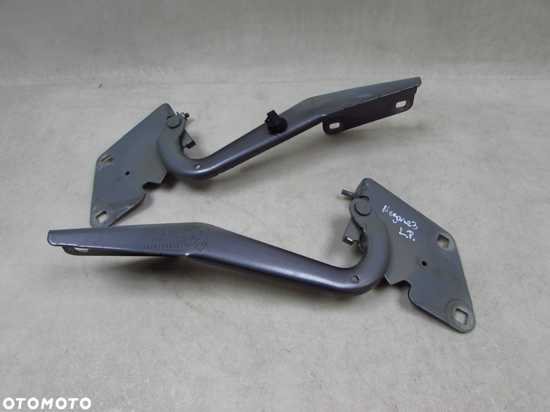RENAULT MEGANE III 08-13 ZAWIASY MASKI LEWY PRAWY KPL 654010003R 654000003R TEKNG - 3